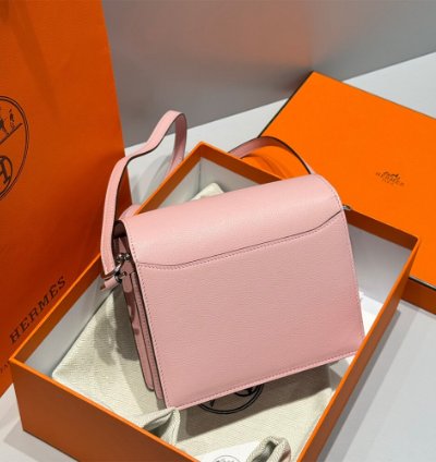 Hermes Roulis Mini Bag Palladium Hardware Pale Pink