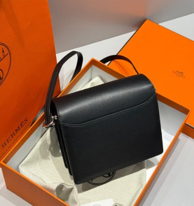 Hermes Roulis Mini Bag Palladium Hardware Black