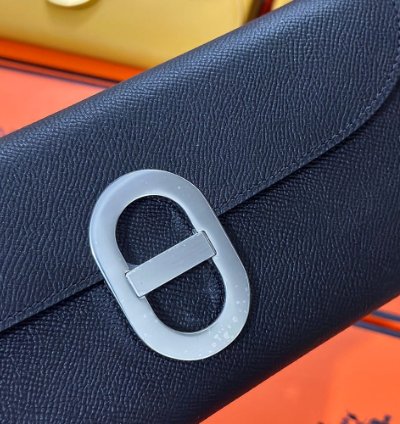 Hermes Maillon To Go Wallet Palladium Plated Black