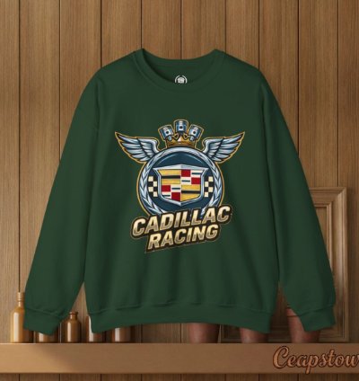 Cadillac Sweatshirt - Cadillac Racing Car Sweater Forest Green