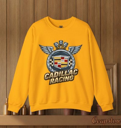 Cadillac Sweatshirt - Cadillac Racing Car Sweater Gold