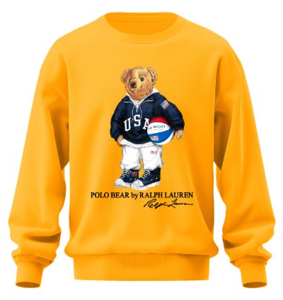 Polo Bear Basketball Sweatshirt Jk02 Usa Size Gold
