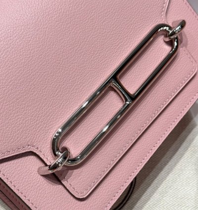 Hermes Roulis Mini Bag Palladium Hardware Pale Pink
