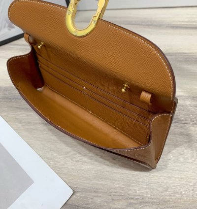 Hermes Maillon To Go Wallet Gold Plated Tan