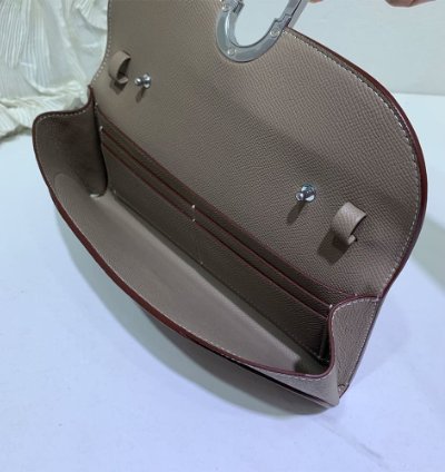 Hermes Maillon To Go Wallet Palladium Plated Etoupe