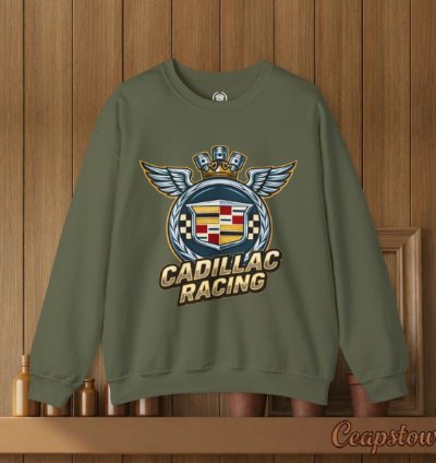 Cadillac Sweatshirt - Cadillac Racing Car Sweater Military Green