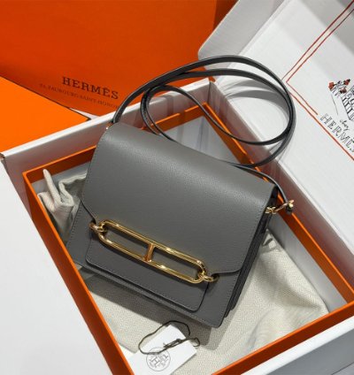 Hermes Roulis Mini Bag Gold Hardware Gris Meyer