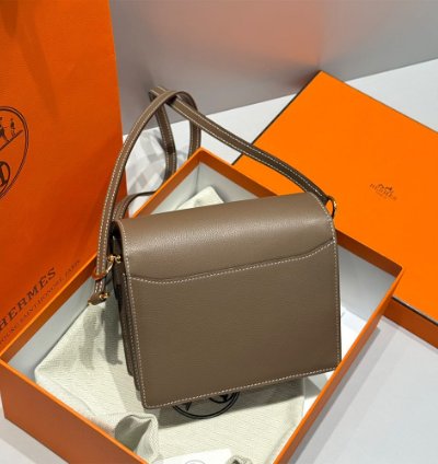 Hermes Roulis Mini Bag Gold Hardware Etoupe