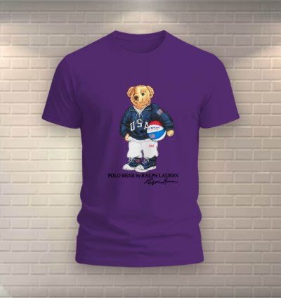 Polo Bear Basketball Shirt Usa Size Purple