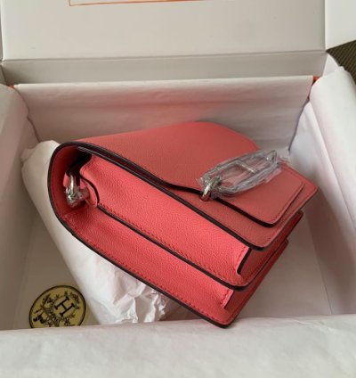 Hermes Roulis Mini Bag Palladium Hardware Rose Taxes