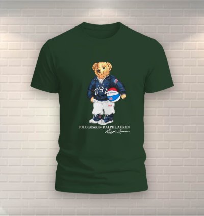 Polo Bear Basketball Shirt Usa Size Forest Green