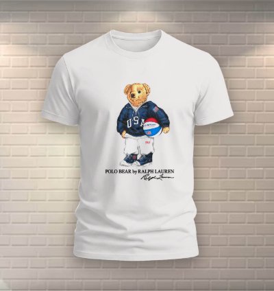 Polo Bear Basketball Shirt Usa Size White