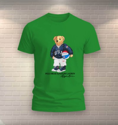 Polo Bear Basketball Shirt Usa Size Green