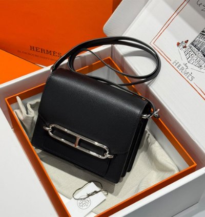 Hermes Roulis Mini Bag Palladium Hardware Black