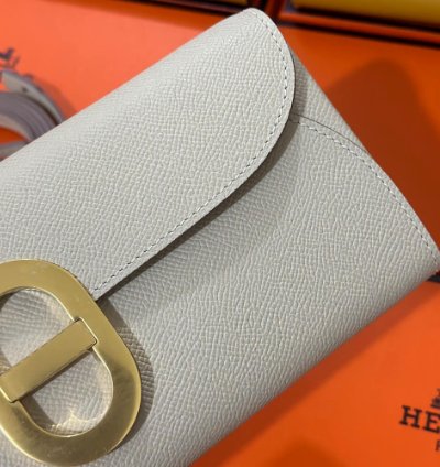 Hermes Maillon To Go Wallet Gold Plated Cream