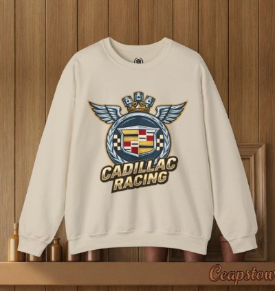 Cadillac Sweatshirt - Cadillac Racing Car Sweater Sand