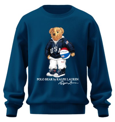 Polo Bear Basketball Sweatshirt Jk02 Usa Size Royal Blue