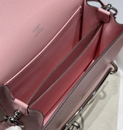 Hermes Roulis Mini Bag Palladium Hardware Pale Pink
