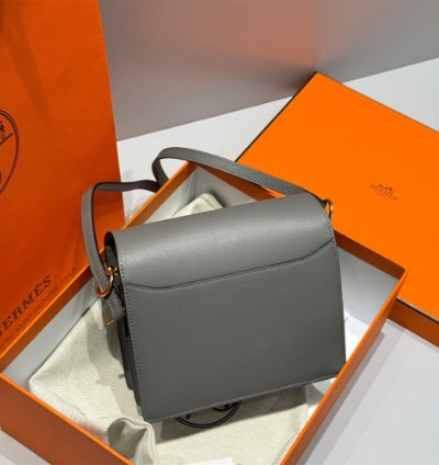 Hermes Roulis Mini Bag Gold Hardware Gris Meyer