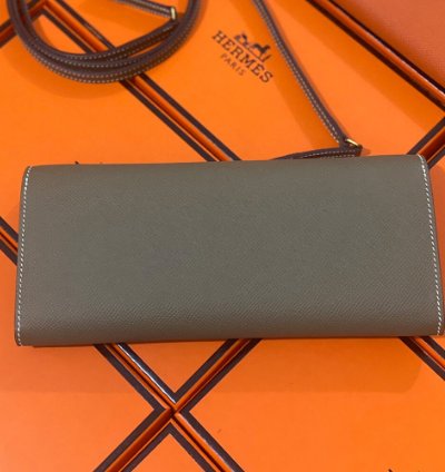 Hermes Maillon To Go Wallet Gold Plated Etoupe
