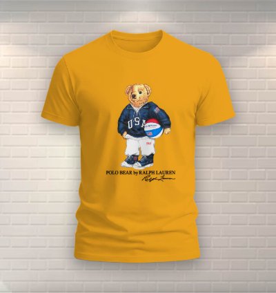 Polo Bear Basketball Shirt Usa Size Gold