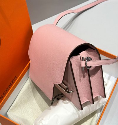 Hermes Roulis Mini Bag Palladium Hardware Pale Pink