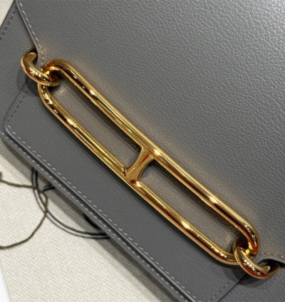 Hermes Roulis Mini Bag Gold Hardware Gris Meyer
