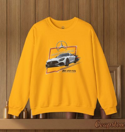 Mercedes Benz Sweatshirt - Amg Car Sport Racing Sweater Gold