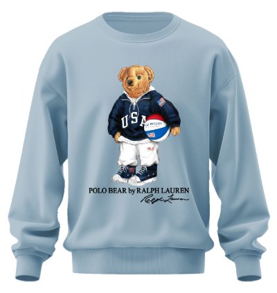 Polo Bear Basketball Sweatshirt Jk02 Usa Size Light Blue