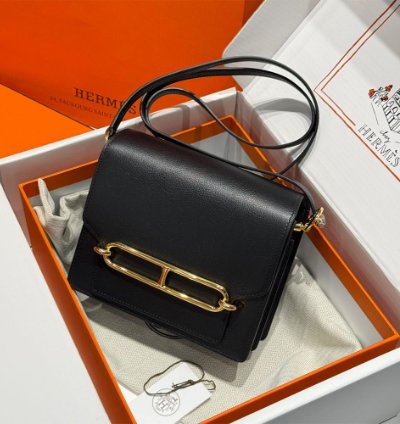 Hermes Roulis Mini Bag Gold Hardware Black