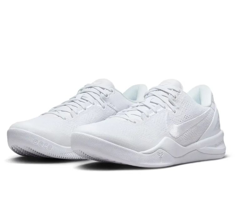 Kobe 8 Protro Triple White Shoes