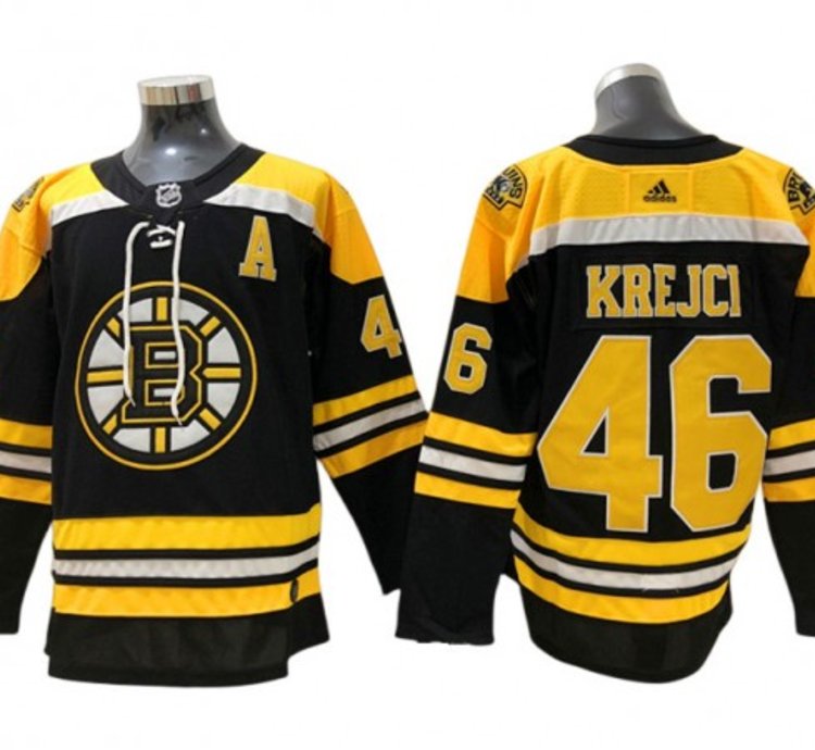 Boston Bruins 46 David Krejci Black Home Jersey