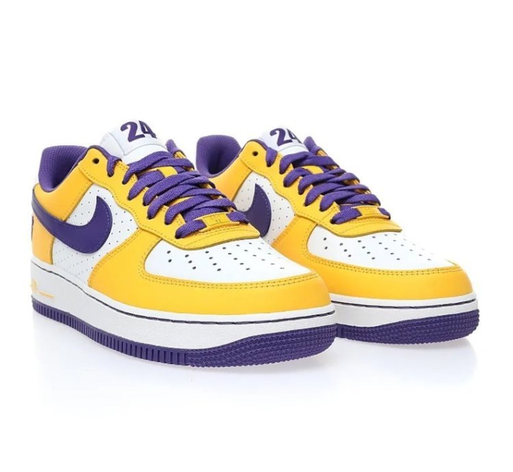 Kobe Bryant X Af 1 Low White Purple Yellow Shoes