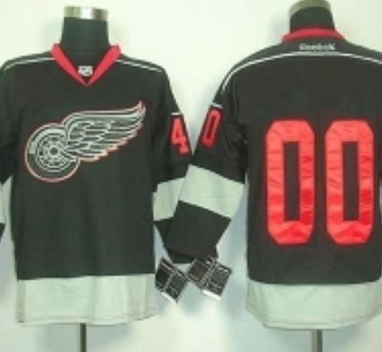 Detroit Red Wings Mens Customized 2012 Black Ice Jersey