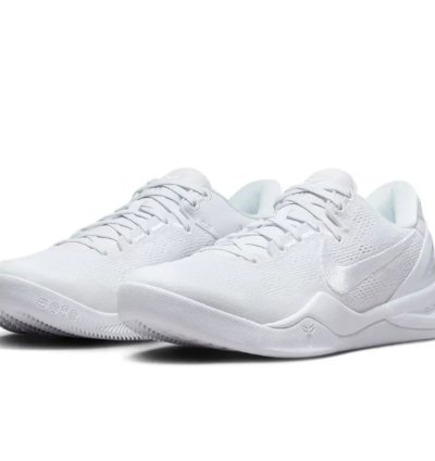 Kobe 8 Protro Triple White Shoes