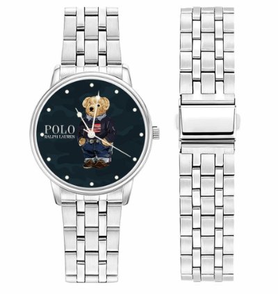 Polo Military Bear Teddy Jk79 Silver Stainless