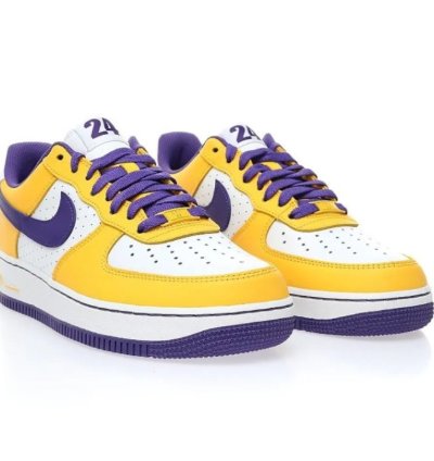 Kobe Bryant X Af 1 Low White Purple Yellow Shoes