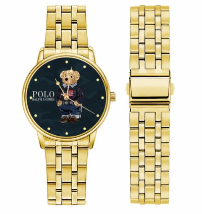 Polo Military Bear Teddy Jk79 Gold Stainless