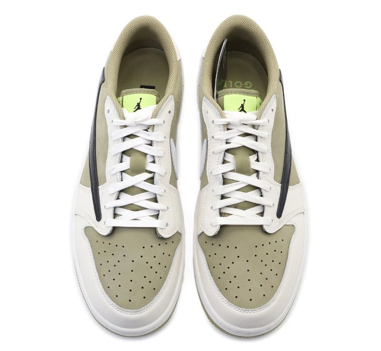 Fz3124-200 Travis Scott Nike Air Jordan 1 Low Golf Nrg Neutral Olive mens