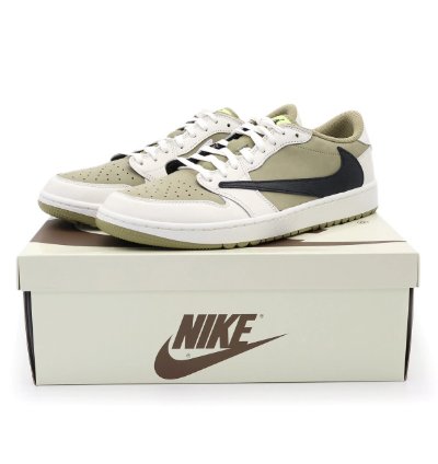 Fz3124-200 Travis Scott Nike Air Jordan 1 Low Golf Nrg Neutral Olive mens