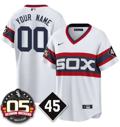 Custom Chicago White Sox Jersey Bobby Jenks 2025 Reunion Weekend Cooperstown
