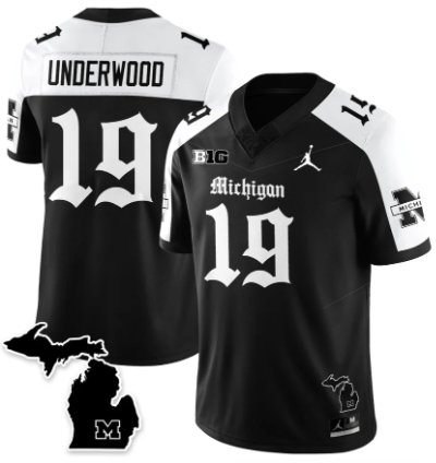 Bryce Underwood Jersey 19 Michigan Wolverines Gothic Vapor Stitched Alter