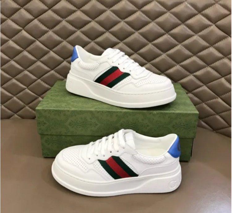 Gg Web Leather Shoes Sneakers