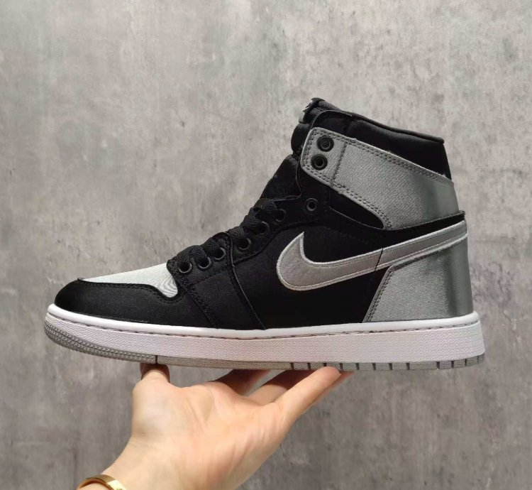 Jordan 1 High Og Wmns Satin Shadow Blackmedium Grey-white Mens Shoes