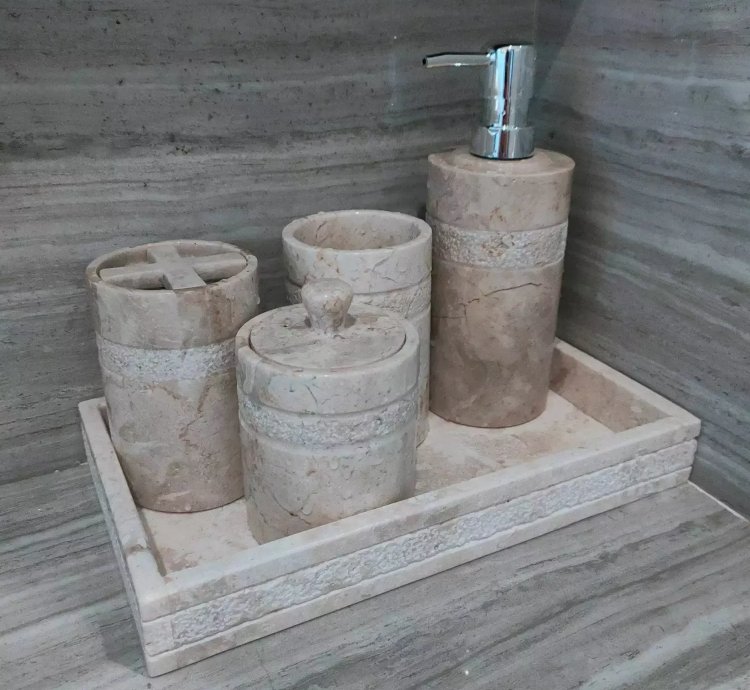 Premium Marble Bathroom Accessories Set