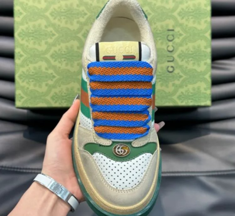 Gg Screener Sneaker off White Green Red Shoes Sneakers