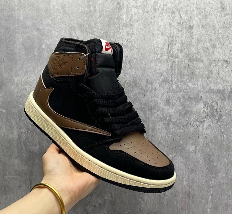 Travis Scott X Air Jordan 1 High Og Black Mocha Mens T-shirt
