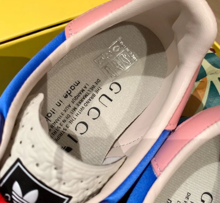 Gg X Ad Gazelle Light Blue Silk Shoes Sneakers