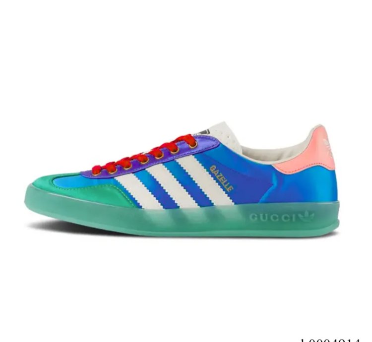 Gg X Ad Gazelle Light Blue Silk Shoes Sneakers
