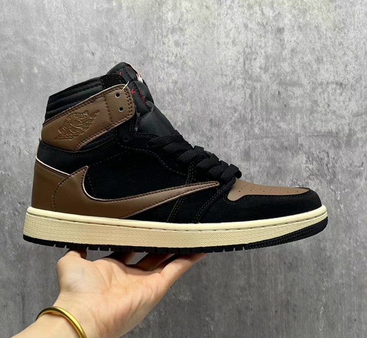 Travis Scott X Air Jordan 1 High Og Black Mocha Mens T-shirt